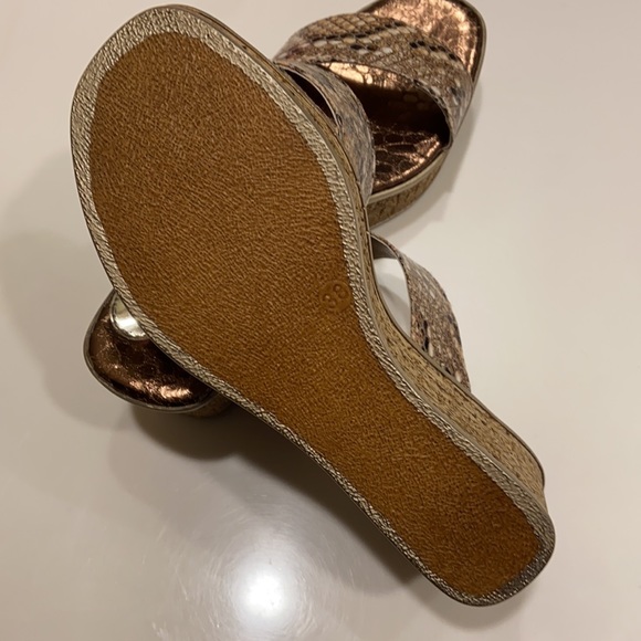 HP❤️Love and Liberty cork wedge sandals. Size 38 (8). Tan, brown, and black. NWB - Picture 5 of 8